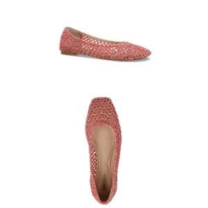 On 34th Women's Naomie Ballet Flats, Created For Macy's In Pink Multi Raffia 9.5